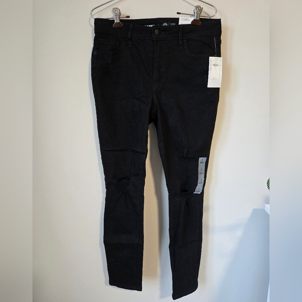 Old Navy black high rise rockstar super skinny jean jeggings, new with tags